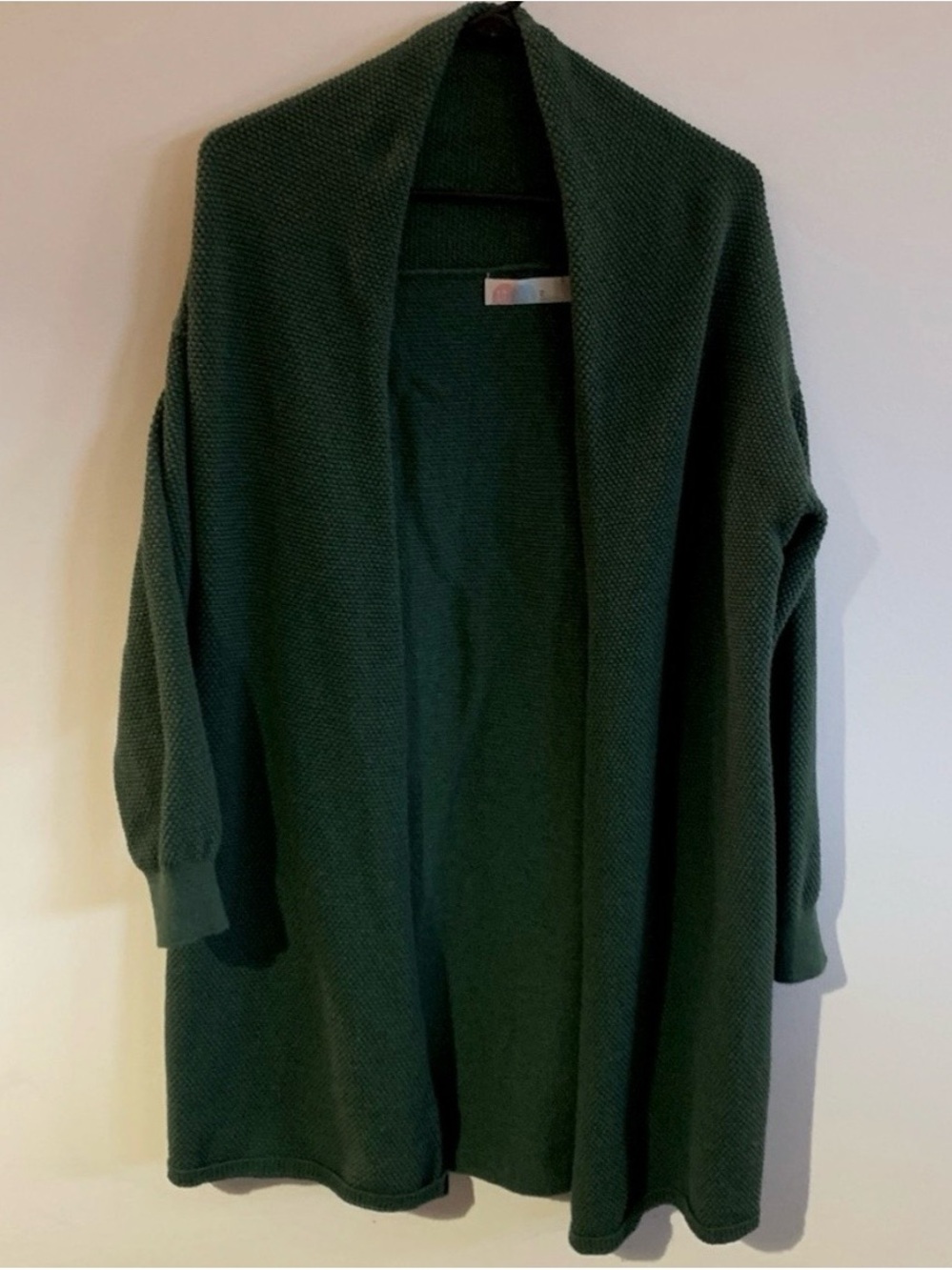 Free People Oversized Open Cardigan in Deep Green - Picture 1 of 6